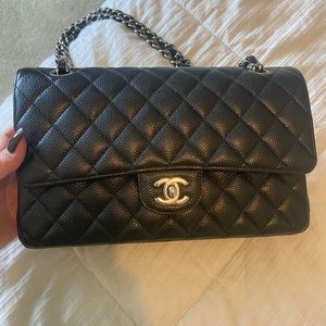 Chanel Classic Double Flap Bag Quilted Caviar